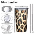 thumbnail image 4 of Classic Leopard Print 10oz Tumblers Stainless Steel Tumbler with Lid and Straw,Vacuum Insulated Double Wall Travel Tumbler Cups with Cleaning Brush for Coffee, Tea, 4 of 4