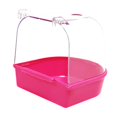 thumbnail image 2 of TOOYFUL Bird Bath Box Hanging Bath to Clean Pet Bird Bath Box Parrot Bath Shower Case with Hooks for Budgerigar Canary Budgie Pink, 2 of 10