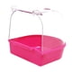 thumbnail image 1 of Caja de baño para pájaros, ligera, fácil de limpiar, con ganchos para loros enjaulados. Rosa, 1 of 8