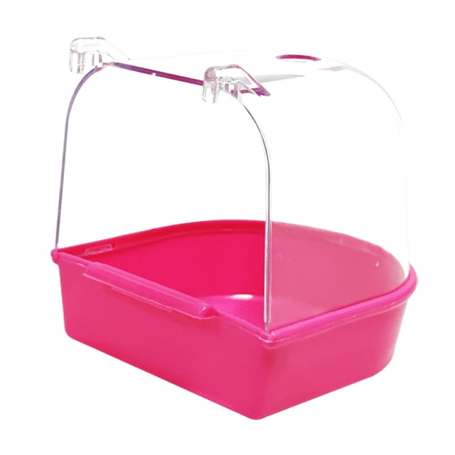 Caja de ño para pájaros, accesorios para jaula, ñera colgante para loros reutilizable y fácil de limpiar Rosa