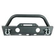 Paramount Automotive 51-0350 Stubby Front Bumper; Black; Fits select: 2015 JEEP WRANGLER UNLIMITED, 2012-2014 JEEP WRANGLER