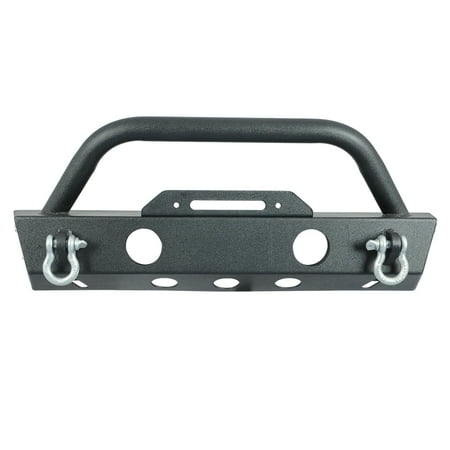 Paramount Automotive 51-0350 Stubby Front Bumper; Black; Fits select: 2015 JEEP WRANGLER UNLIMITED, 2012-2014 JEEP WRANGLER