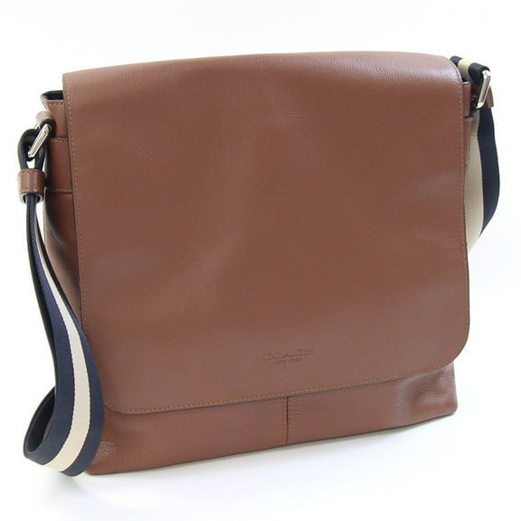 Pre-Owned Coach Charles Shoulder Bag F72362 Brown Leather Crossbody Striped Men's... (Good)