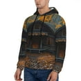 thumbnail image 3 of Wukai Rustic Cabin Autumn Forest Print Men Hoodies Fleece Sweatshirts Long Sleeve Sweaters Pullover Fall Outfits Winter Clothes-3X-Large, 3 of 7