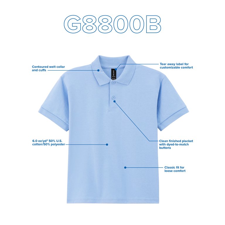 Gildan Youth DryBlend Polo Shirt 3-Pack, Style G8800B photo 4