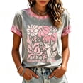 thumbnail image 2 of Mfakffe Breast Cancer Shirts for Women October Breast Cancer Awareness Casual Crew Neck Short Sleeve Tops with Pink Ribbon Print, 2 of 4