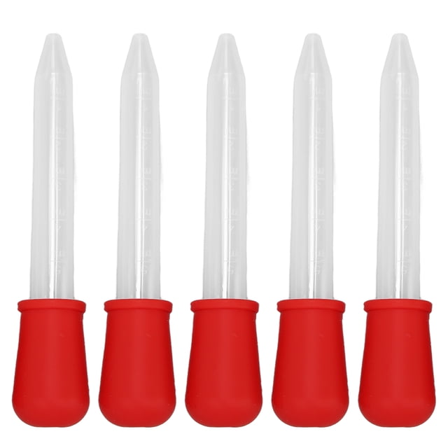 DIY Dropper, 5ml 120mm Transfer Pipettes Easy Safe Use For Food Decoration For Essential Oil Red