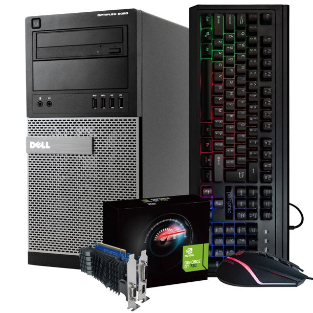 Dell Gaming Computer PC, Intel Core i7, NVIDIA GeForce GT 730 2GB, 16GB  DDR3 RAM, 512GB SSD + 4TB HDD, WIFI + Bluetooth, Windows 10, RGB PC Gaming 