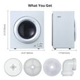 thumbnail image 6 of Garvee 2.6 cu.ft Compact Electric Laundry Dryer, 1400W Front Load Tumble Dryer Machine, White, 6 of 7