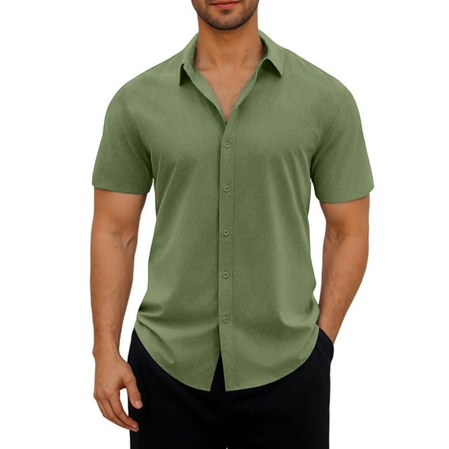 Men's Button Down Shirts Short Sleeve Casual Shirts Summer Beach Vacation Shirts