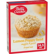 Betty Crocker Muffin and Quick Bread Mix, Lemon Poppy Seed With Streusel, 14.5 oz