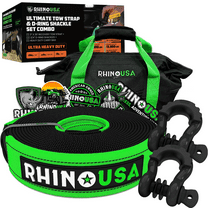 Rhino USA Heavy-Duty Recovery Gear Combos Off-Road Truck Vehicle Recovery (30' Strap   Shackles)