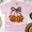 Light Pink, variant on Pumpkin Bow Shirt Cute Jack O’Lantern Graphic Tee for Fall Season, White, Size S