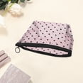 thumbnail image 3 of 3 Pcs Mesh Flocking Heart Pattern Makeup Bag for Vacation Pink Mesh Fabric, 3 of 6