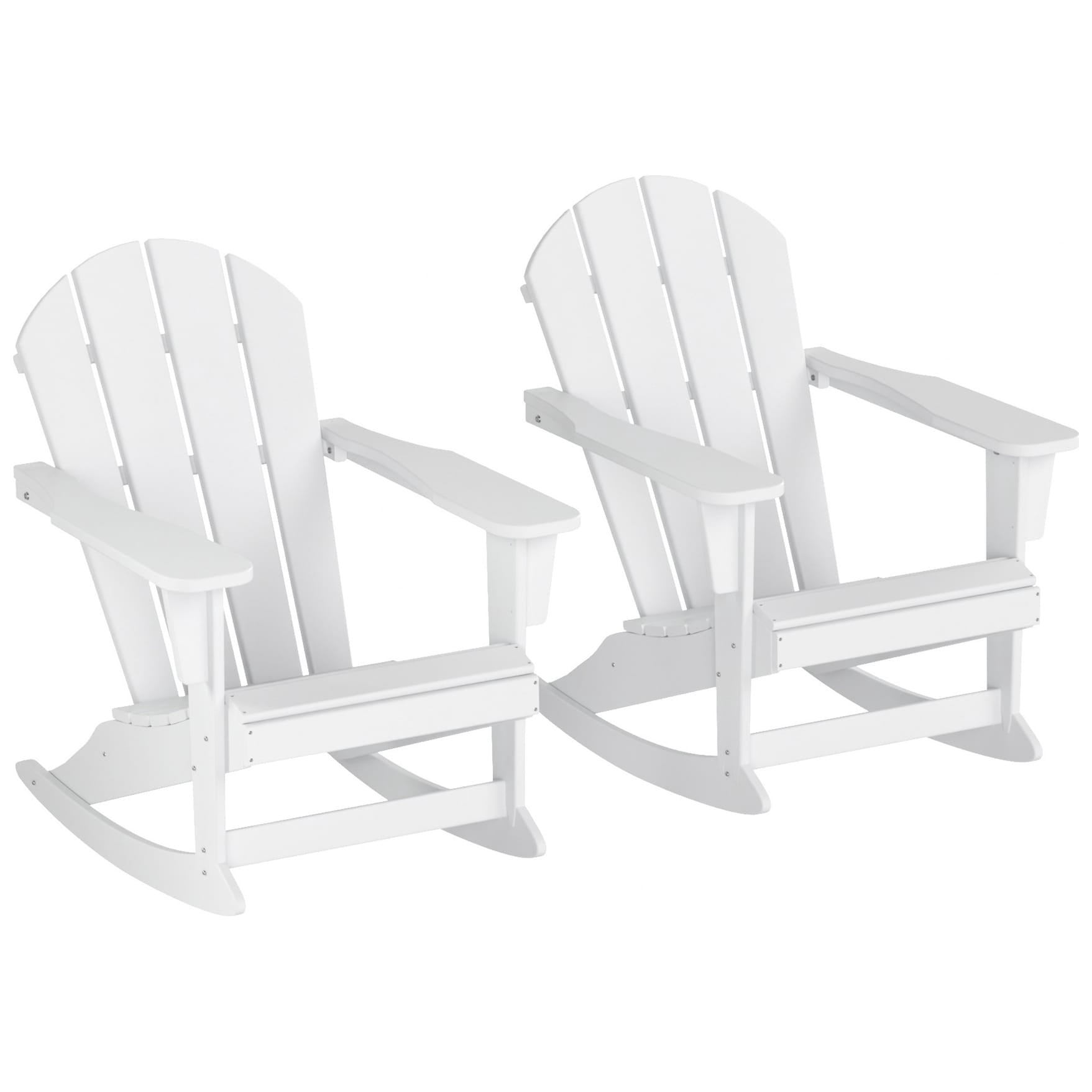 Polytrends  Laguna Hdpe All Weather Outdoor Patio Rocking Chair (Set of 2) White