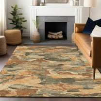Addison Rugs Chantille Indoor/Outdoor Transitional Geometric, Abstract Copper Washable Rectangle Rug, 8' x 10'