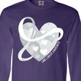 thumbnail image 4 of Inktastic Lung Cancer Awareness White Ribbon Around Heart Long Sleeve T-Shirt, 4 of 5