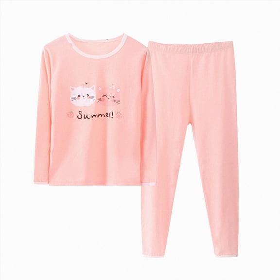 Gubotare Kid Pajamas Girls Toddler Baby Girl Clothes Girl Long Sleeve Pullover Infant Fall Winter Outfit Size 7-8 (Pink,7-8 Years)