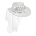 thumbnail image 1 of UJNDER Western Cowboy Style Hat Featuring Unique Lettering Design for Stage Performances and Party Celebrations Cowboy Hat White, 1 of 3
