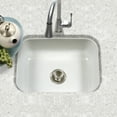 thumbnail image 2 of Houzer Porcela 23 in White Porcelain Enamel Steel Undermount Single Bowl Kitchen Sink - PCS-2500 WH, 2 of 8
