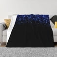 thumbnail image 1 of Fotbe Black Blue Glitter Sparkles Manta de Franela con Estampado, Manta Ultrasuave para Cama, Sofá, Auto, Hipoalergénica y Antibolitas-80"x60", 1 of 6