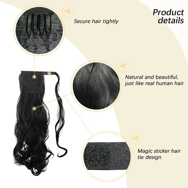 Ponytail Extensions Mulaibdin 20 inch Curly Wavy Ponytail  display picture 2
