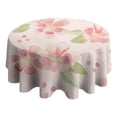 thumbnail image 4 of Floral Round Tablecloth 70x70in(178x178cm) – Waterproof Polyester Table Cover with Full Print Design, Wrinkle Resistant & Washable for Kitchen Dining Party Decor,Thanksgiving,Christmas, Spring,Flower, 4 of 6