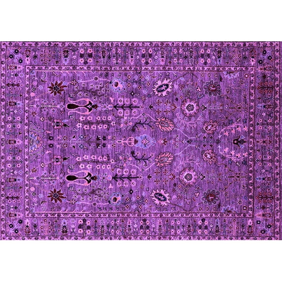 Ahgly Company Indoor Rectangle Oriental Purple Industrial Area Rugs, 2' x 5'