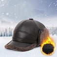 thumbnail image 5 of DAMAI Men's Winter Hat with Sheepskin Flat Top Earmuffs, Adjustable Men's Hat with Earflap,Winter Warm Men Soft Hunting Hat, 5 of 8