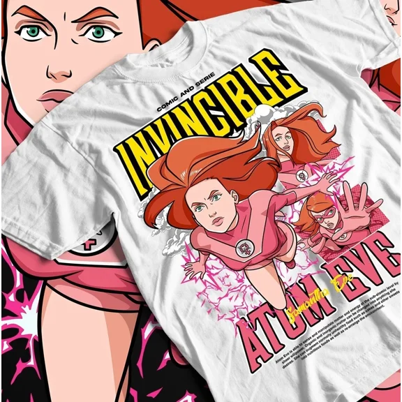 ATOM EVE Unisex Tee Shirt, Graphic T-shirt, Comic Book Lover Gift Shirt White