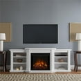 thumbnail image 2 of Real Flame Velmont Electric Fireplace 74" TV Stand with Open Storage in White, 2 of 25