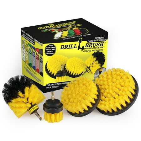 

Nylon Power Brush Tile and Grout Bathroom Cleaning Scrub Brush Kit by Drillbrush