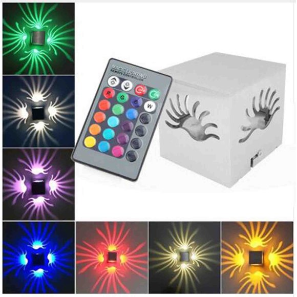 LWEAKFHA Lampe Murale LED RVB Colorée avec Télécommande Économie d'Énergie