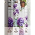 thumbnail image 6 of Spring Purple Flowers Sheer Curtains 45 Inch Length 2 Panels Set Window Treatments, Botanical Vases Pots Floral Wooden Rod Pocket Semi Curtains for Living Room/Bedroom/Kitchen Décor, 104"W x 45"L, 6 of 7