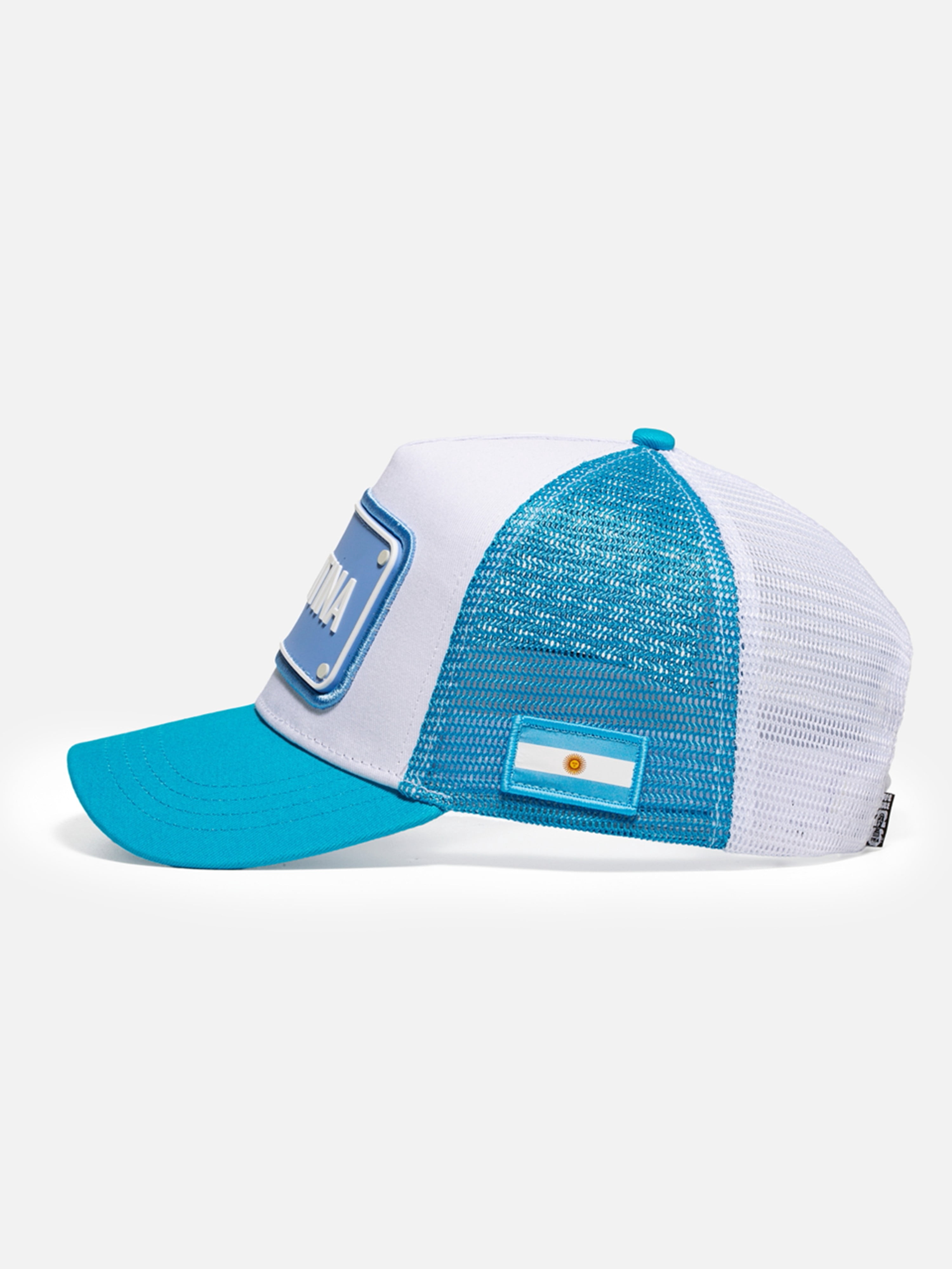 FIFA World Cup 2026 Rubber Country Patch Trucker Soccer Cap - Argentina