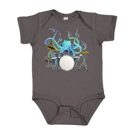 

Inktastic Cute Blue Octopus Drumming Gift Baby Boy or Baby Girl Bodysuit