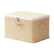 thumbnail image 2 of Caja de almacenamiento con llave con cajones – organizador plegable de tela para armario, caja beige para ropa, mantas, juguetes, manijas de tallas múltiples con cremallera, 2 of 6