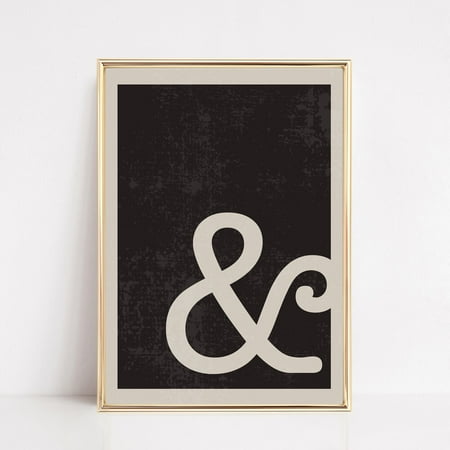 Ampersand Sign, Midcentury Wall Art, Neutral Wall Art, Print Wall Art, Home Office Decor, Typography Wall Art, UNFRAMED PAPER POSTER, Home Decor, Vintage Gift, Living Room Dercor