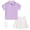 Purple, variant on KAUOD Girls Golf Outfits 3 Pcs Short Sleeve Polo Shirt, Pleated Mini Skirt and Socks Tennis Soccer Set Sports Clothes