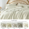 thumbnail image 7 of Flymme Boho Comforter Set Queen Size Beige Tufted Striped Bed Sets 7 Pieces Bed in a Bag Farmhouse Jacquard Bedding for All Seasons, 7 of 7
