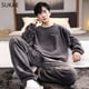 thumbnail image 1 of Conjunto de pijama de talla grande para hombre, ropa de dormir de terciopelo grueso, Coral, de ocio, deportiva, termal, gordito, para niño, invierno, L-5XL, 1 of 4