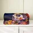 thumbnail image 4 of Halloween Sugar Skull Throw Blanket Vintage Hippie Dasiy Rose Colorful Flowers Bed Blanket for Kids Teens Adults Gradient Outer Space Galaxy Dreamy Flannel Blanket for Chairs Baby 30x40, 4 of 6