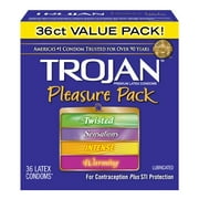 6 Pack - Trojan Condom Pleasure Pack Lubricated, 36 Each