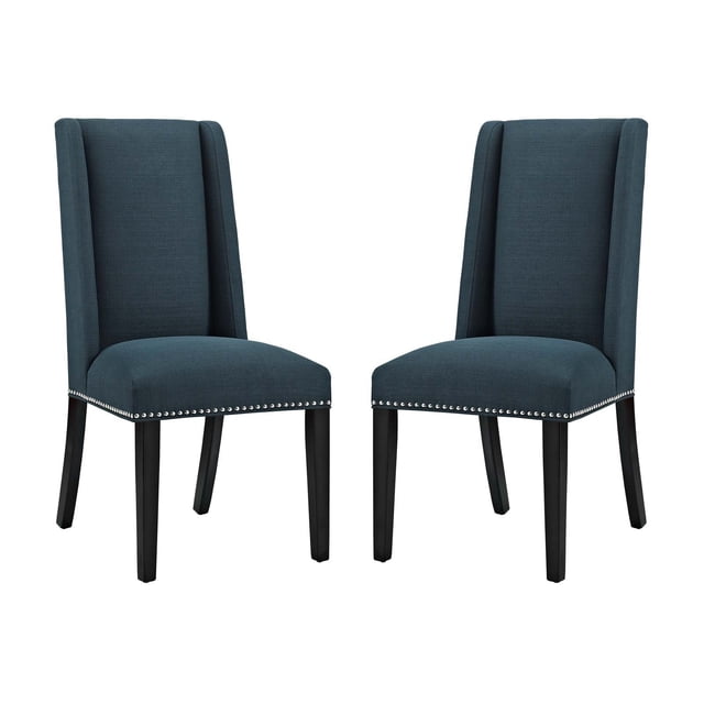 Modway Baron Moderne Haut Dos en Tissu Rembourré Deux Chaises de Salle à Manger en Azur