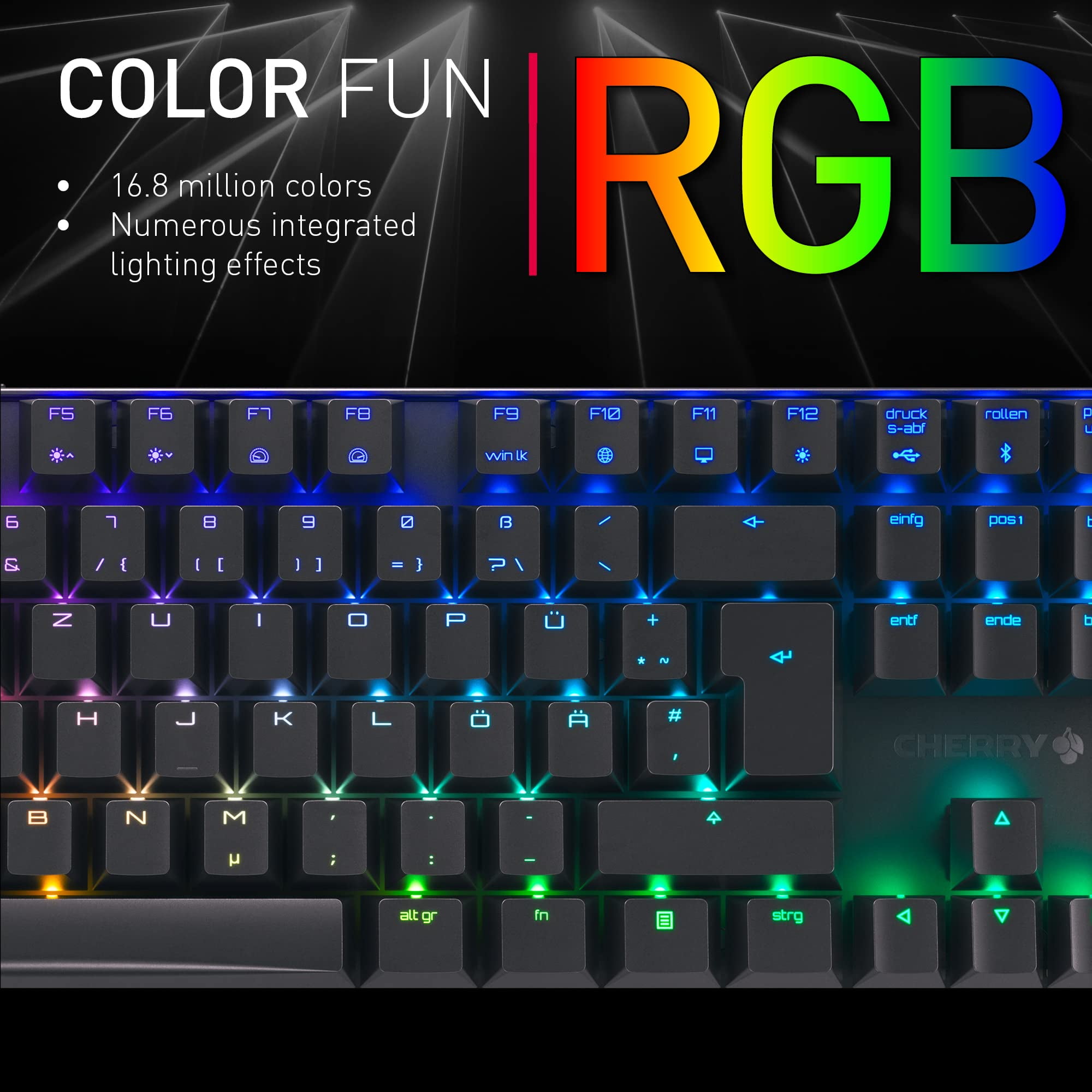CHERRY MX 8.2 TKL, WIRELESS, MX RED RGB SWITCH, Black (g80-3882lyaus-2)