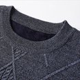 thumbnail image 6 of Wrtxtat Men's Crewneck Sweater Casual Solid Color Loose Fit Pullover Midweight Fleece Lined Warm Sweater Long Sleeve Argyle Tops Gray XXL, 6 of 9