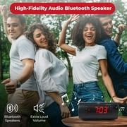 Sonic Alert - Sonic Blast Digital Projection Alarm Clock, Bluetooth Speaker, USB Charging Port - Black