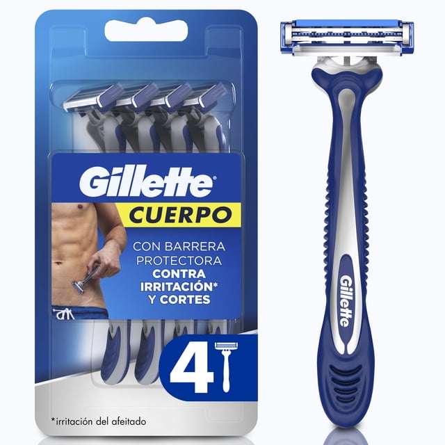 Rastrillo Gillette Cuerpo con Barra Protectora para Depilar la Zona Íntima 4 pzas