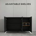 thumbnail image 4 of Sideboard Buffet Cabinet with Storage, 55''W High Gloss Kitchen Storage Cabinets with Doors and Adjustable Shelves, Coffee Bar Cabinet Buffet Cabinets Sideboard for Kitchen, Living Room, Black, 4 of 6