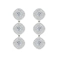 thumbnail image 3 of 14K White Gold Diamond Dangling Earrings Cushion Style Halo Round Cut Screw back (G,SI), 3 of 4